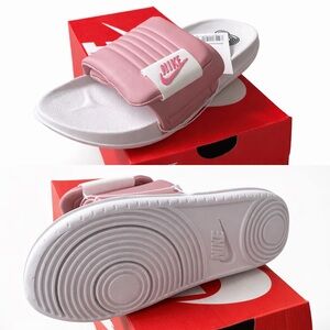 Nike Pink and White Quilted Slide